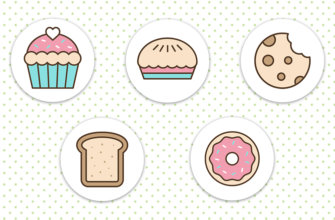 Иконки для сторис в Инстаграм с кексами и пончиками.