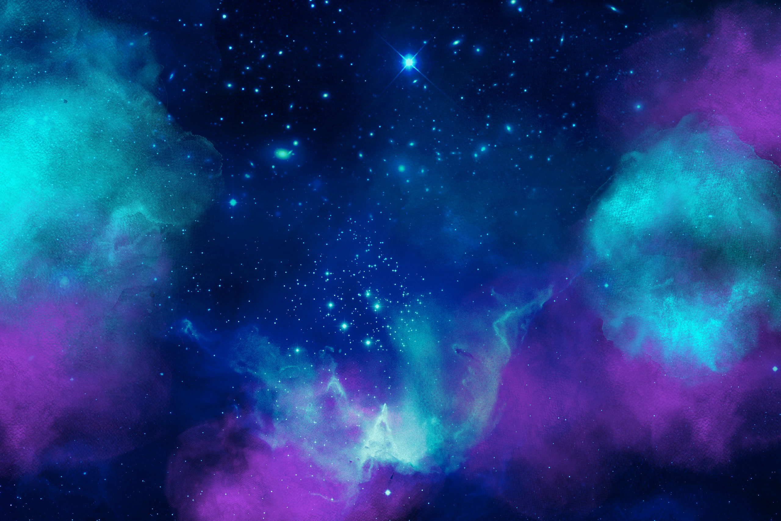 Фон для Фотошопа космос со светящейся туманностью фиолетового и пурпурного цвета.