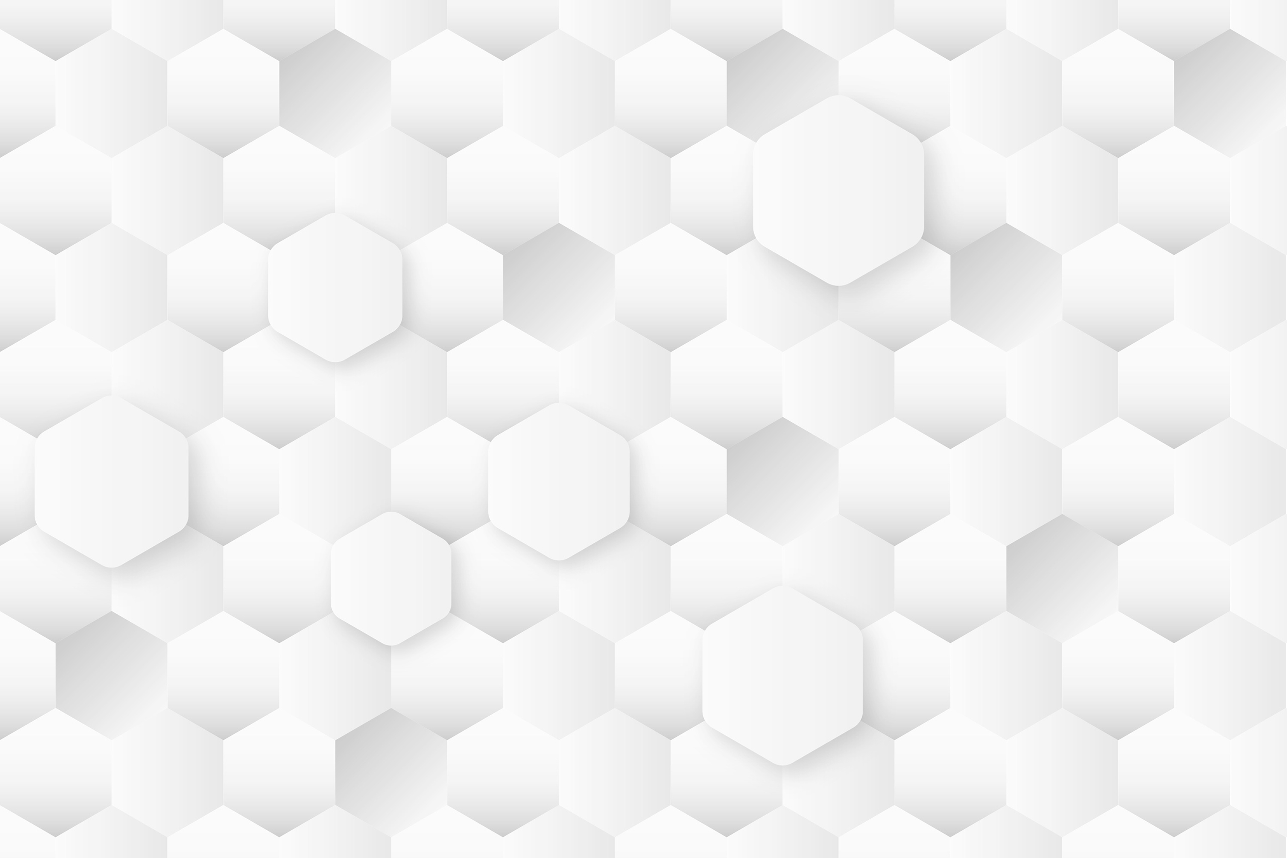 Серо белый фон для Фотошопа с симметричными шестиугольными сотами.