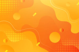 Оранжевый фон для Фотошопа абстракция с жёлтыми волнами.
