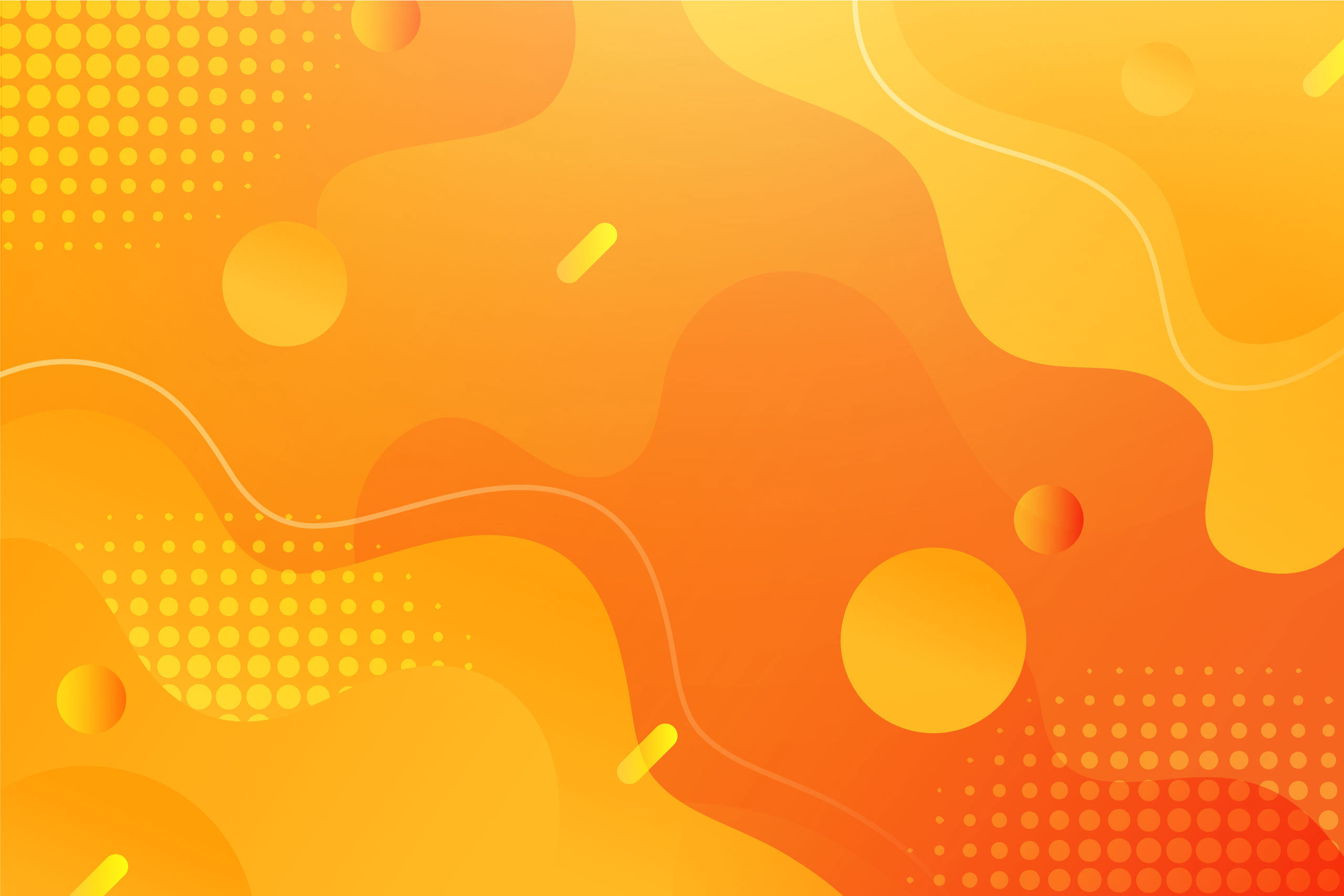 Оранжевый фон для Фотошопа абстракция с жёлтыми волнами.