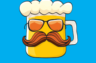 Прикольная гифка с днем рождения мужчине кружка пива с усами в очках.