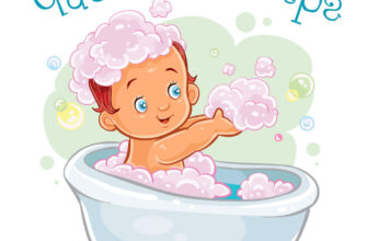 Открытка Чистый Четверг ребёнок в ванне