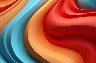 Вертикальные 3D обои на телефон цветные абстрактные волны.