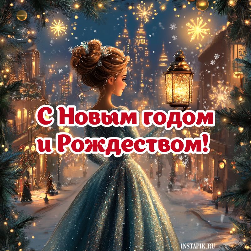 Открытка с Новым годом и Рождеством!