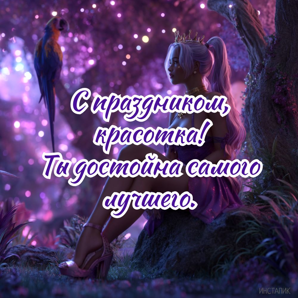 Картинка для красотки-девушки на день рождения.