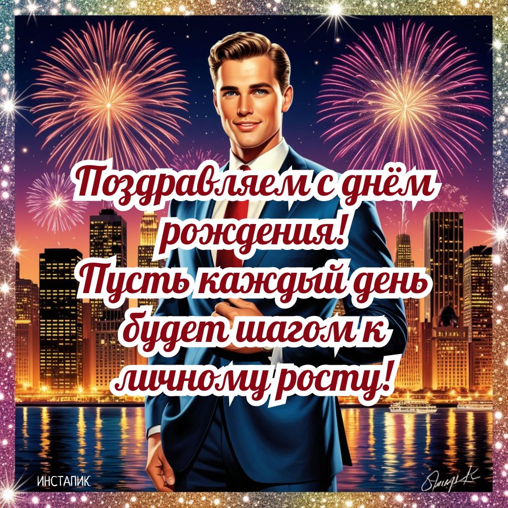 Открытка с днем рождения мужчине коллеге от коллектива.