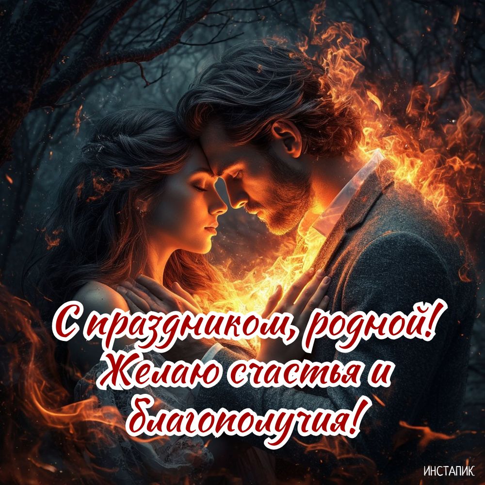 Открытка любимому мужчине ко дню рождения.