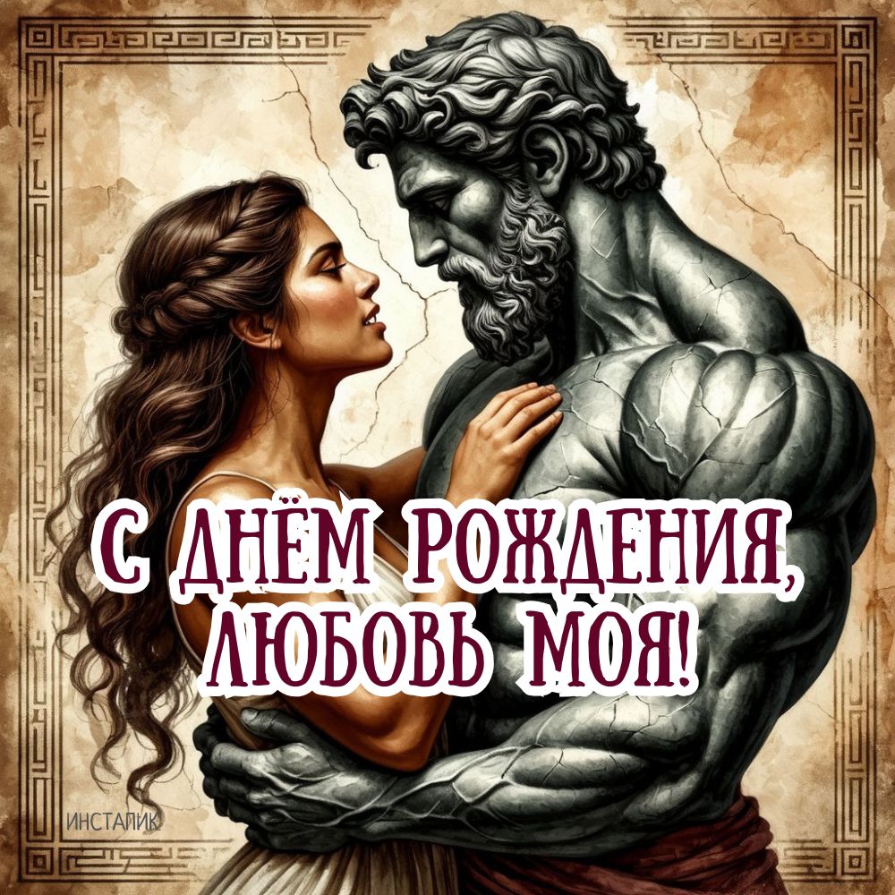 Открытка мужчине со словами с днем рождения, любовь моя!