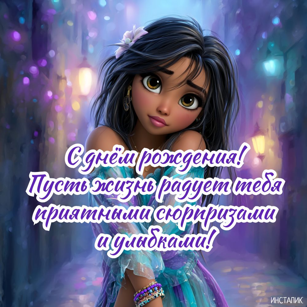 Открытка поздравить девушку с днём рождения.