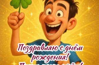 Позитивная открытка на день рождения парню.