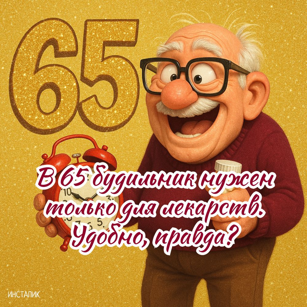 Прикольная картинка на 65 лет мужчины.