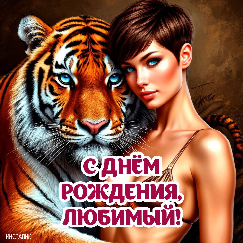 Стильная открытка для любимого мужчины на день рождения.